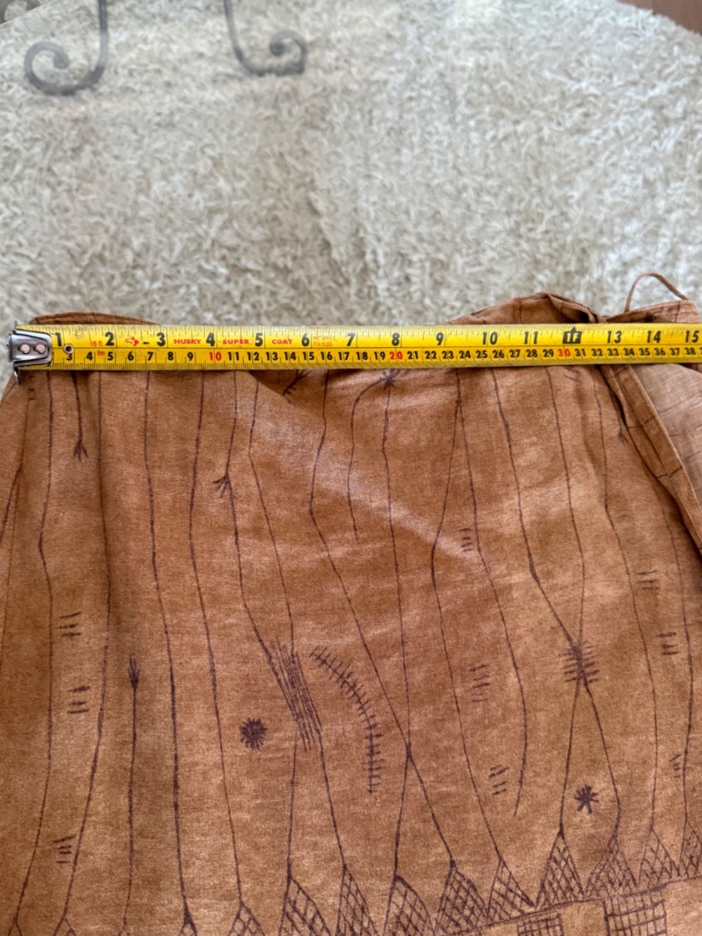 VTG Lauren Ralph Lauren Womens Maxi Tie Wrap Skirt 100% Linen 12 Boho Aztec - Picture 10 of 10